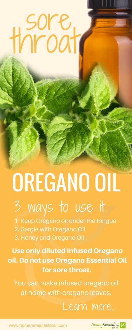 oregano oil sore throat infographic