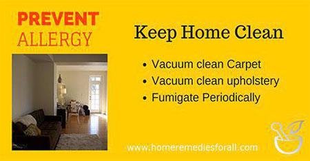 prevent allergy clean home